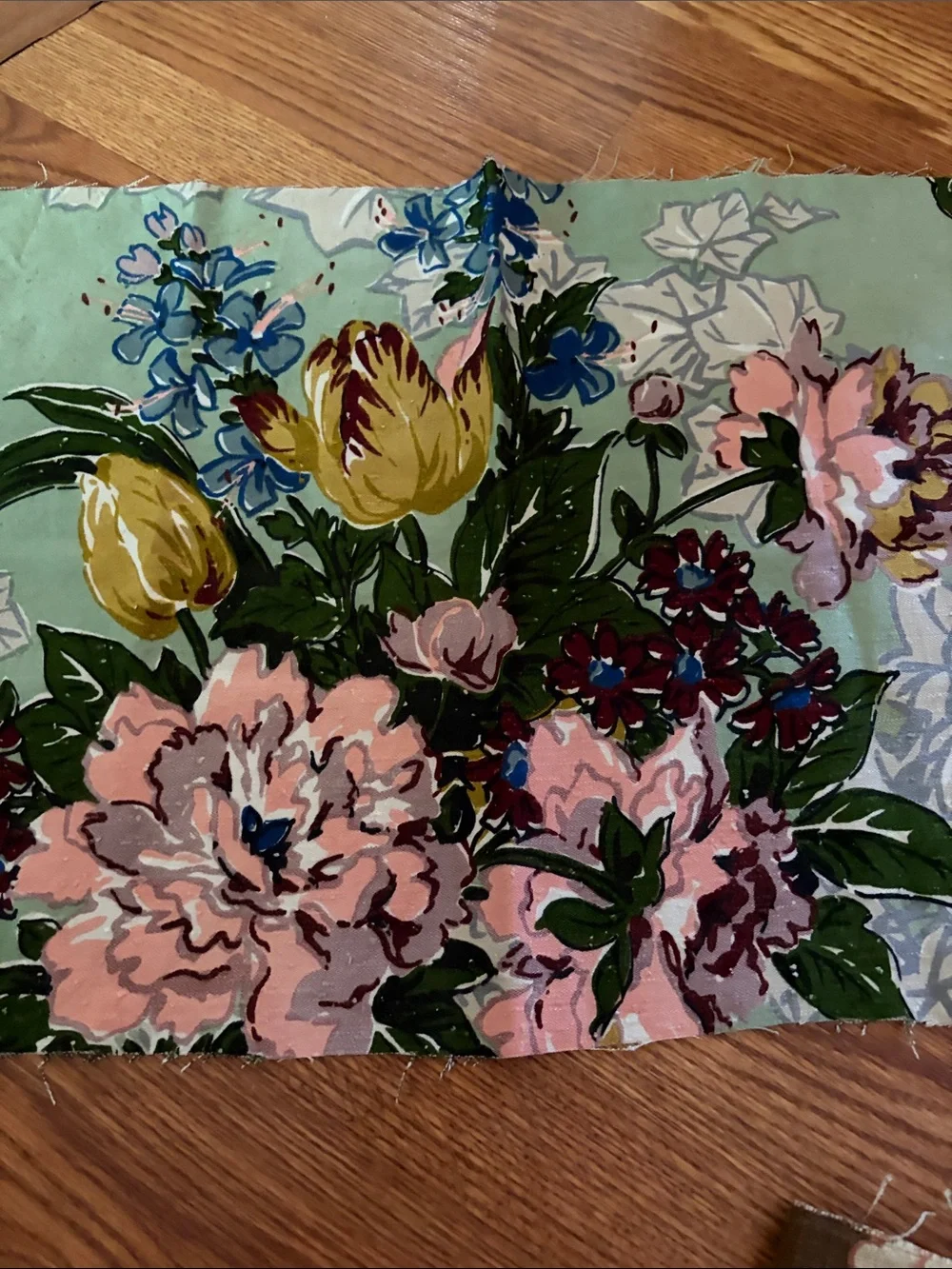 Vintage fabric swatches decorative kitchen
